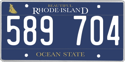 RI license plate 589704