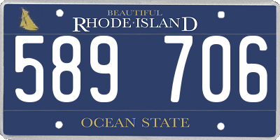 RI license plate 589706