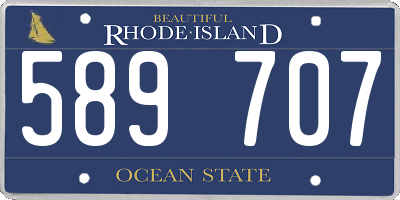 RI license plate 589707