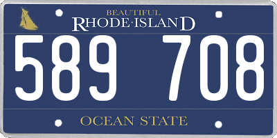 RI license plate 589708