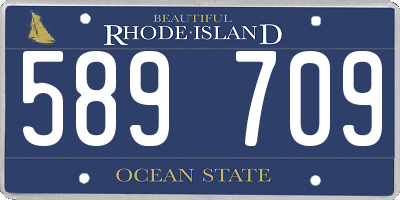 RI license plate 589709