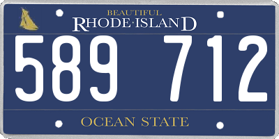 RI license plate 589712