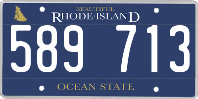 RI license plate 589713