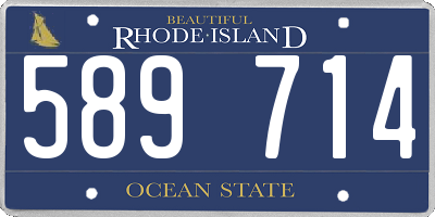 RI license plate 589714