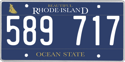 RI license plate 589717