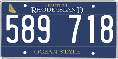 RI license plate 589718