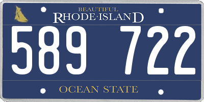 RI license plate 589722