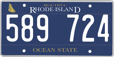 RI license plate 589724