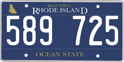 RI license plate 589725