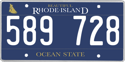RI license plate 589728