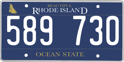 RI license plate 589730