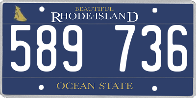 RI license plate 589736