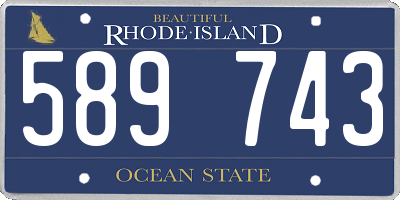 RI license plate 589743