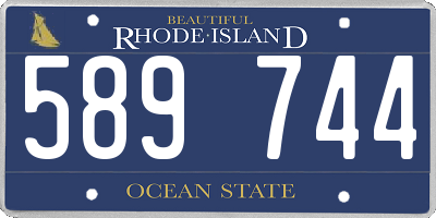 RI license plate 589744