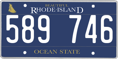 RI license plate 589746