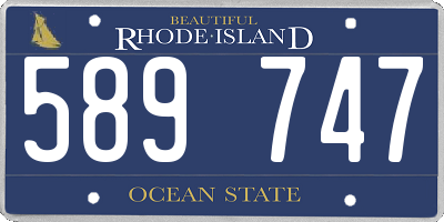 RI license plate 589747