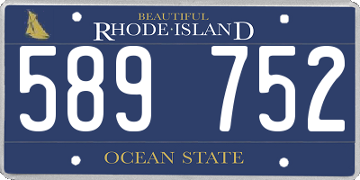 RI license plate 589752