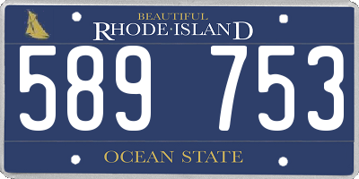 RI license plate 589753