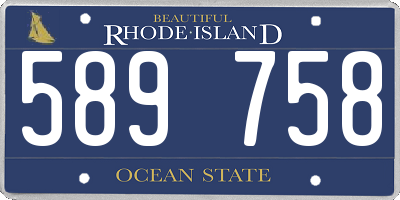 RI license plate 589758