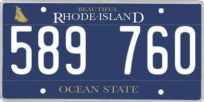 RI license plate 589760