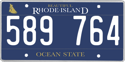 RI license plate 589764