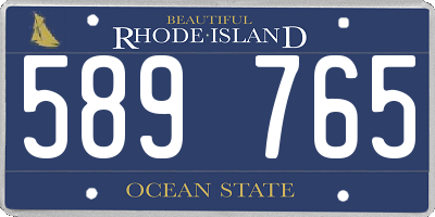RI license plate 589765