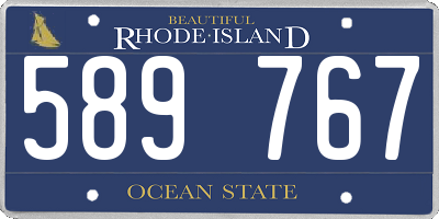 RI license plate 589767