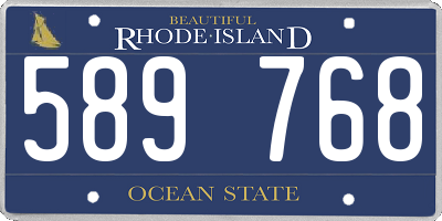 RI license plate 589768