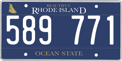 RI license plate 589771
