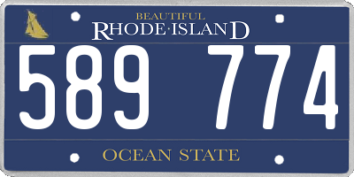 RI license plate 589774