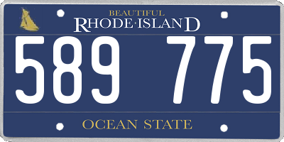 RI license plate 589775