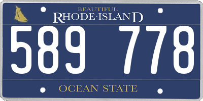 RI license plate 589778