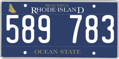 RI license plate 589783