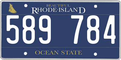 RI license plate 589784