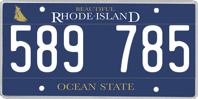 RI license plate 589785