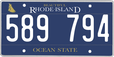 RI license plate 589794