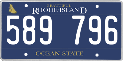 RI license plate 589796