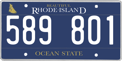 RI license plate 589801