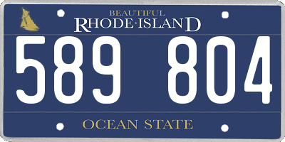 RI license plate 589804
