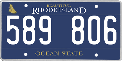 RI license plate 589806