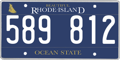 RI license plate 589812