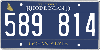 RI license plate 589814