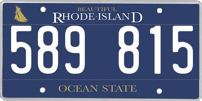 RI license plate 589815