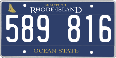 RI license plate 589816