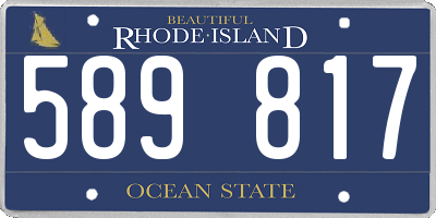 RI license plate 589817