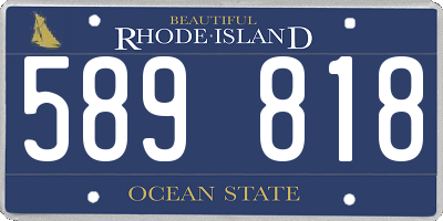 RI license plate 589818