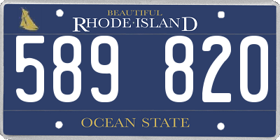 RI license plate 589820
