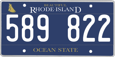 RI license plate 589822
