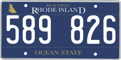 RI license plate 589826