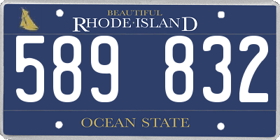 RI license plate 589832